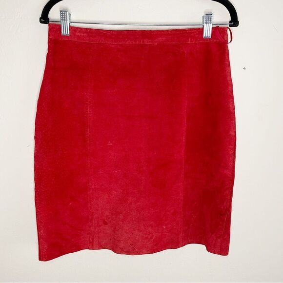 Vintage women’s Rock Creek genuine leather pencil skirt 
 red SZ 14 / large - Picture 7 of 9